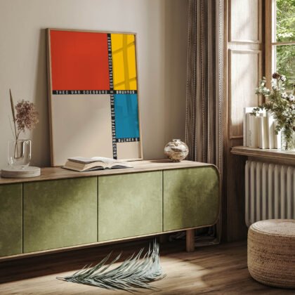 Bauhaus Geometric Color Blocks Print