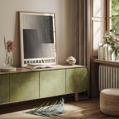 Bauhaus Black and White Poster – Modern Art Print