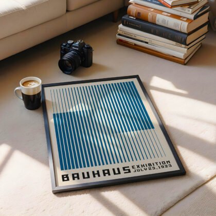 Bauhaus paveikslas – Mėlynos vertikalios linijos