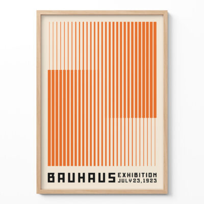 Orange Bauhaus Poster – Minimalist Retro Print