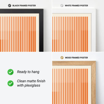 Orange Bauhaus Poster – Minimalist Retro Print