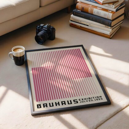 Bauhaus Wandbild – Vertikale Linien Rosa