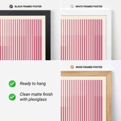 Bauhaus Wandbild – Vertikale Linien Rosa