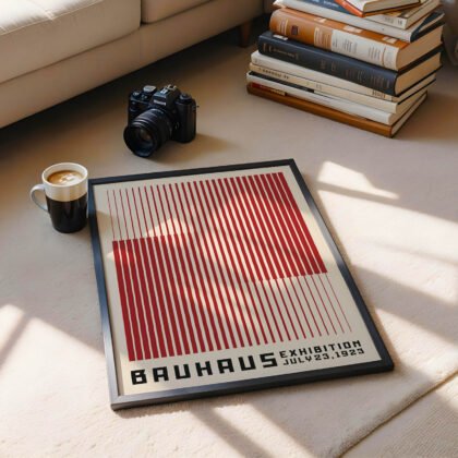 Bauhaus Wandbild – Vertikale Linien Rot