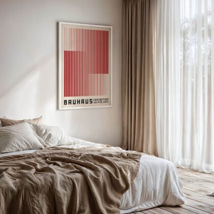 Bauhaus Wandbild – Vertikale Linien Rot