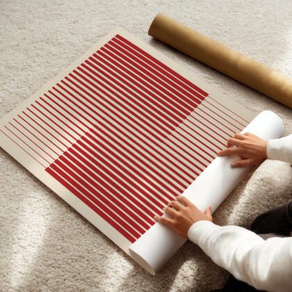 Bauhaus Wandbild – Vertikale Linien Rot