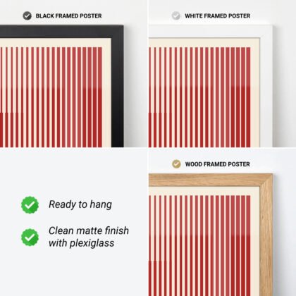 Bauhaus Wandbild – Vertikale Linien Rot