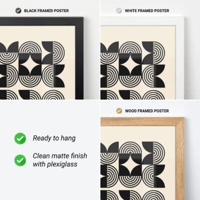 Bauhaus Black and White Poster – Mid Century Wall Art