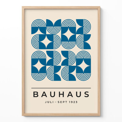 Bauhaus Poster Blue – Minimalist Retro Print