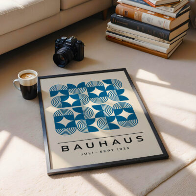 Bauhaus Poster Blue – Minimalist Retro Print