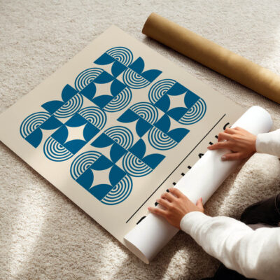 Bauhaus Poster Blue – Minimalist Retro Print