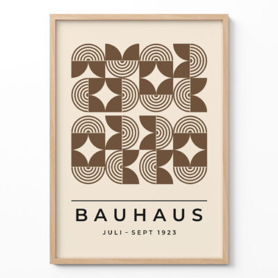 Bauhaus Poster Art Line Harmony Brown – Minimalist Retro Print