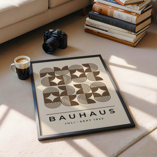 Bauhaus Poster Art Line Harmony Brown – Minimalist Retro Print