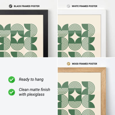 Bauhaus Green Poster Line Harmony – Modern Art Print
