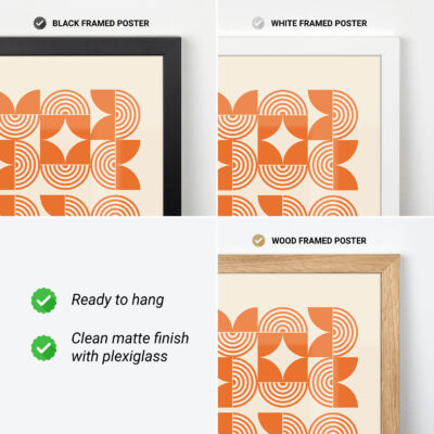 Orange Bauhaus Poster Line Harmony – Modern Wall Art