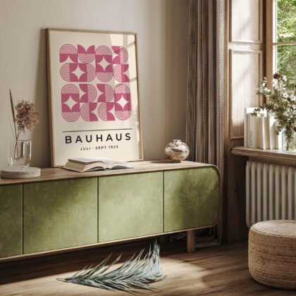 Bauhaus Wandbild – Rosa Feld