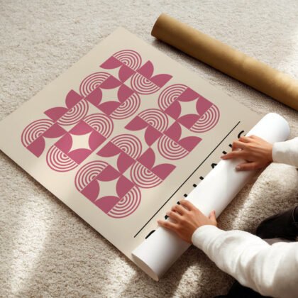 Bauhaus Wandbild – Rosa Feld