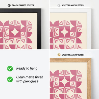 Bauhaus Poster Art Line Harmony Pink – Mid Century Wall Art