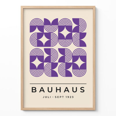Bauhaus Poster Art Line Harmony Purple – Retro Art Print
