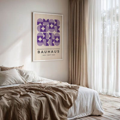 Bauhaus Poster Art Line Harmony Purple – Retro Art Print