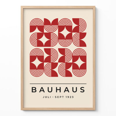 Bauhaus Poster Art Line Harmony Red – Minimalist Art Print