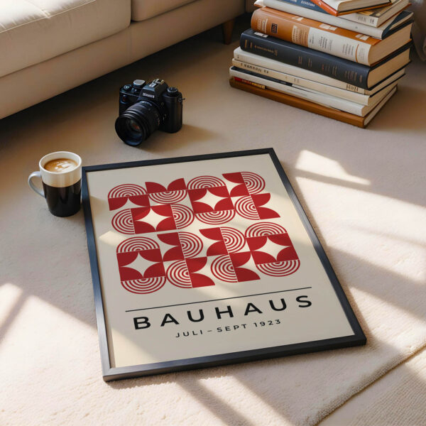 Bauhaus Poster Art Line Harmony Red – Minimalist Art Print