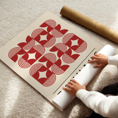 Bauhaus Poster Art Line Harmony Red – Minimalist Art Print