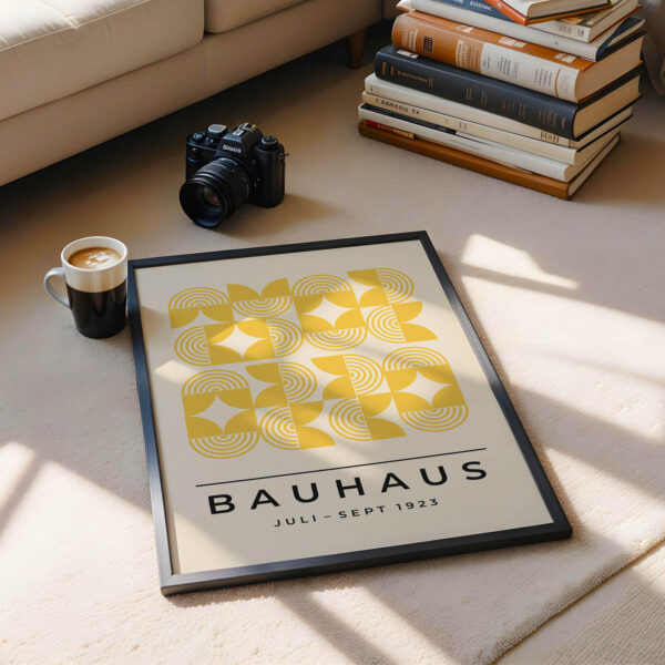 Bauhaus Poster Art Line Harmony Yellow – Modern Art Print