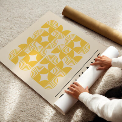 Bauhaus Poster Art Line Harmony Yellow – Modern Art Print