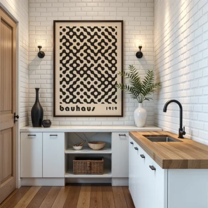 Geometric Bauhaus Wall Art – Black Slow Motion