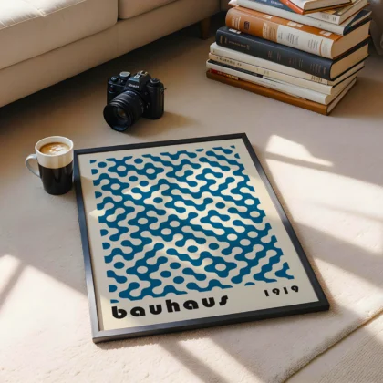 Bauhaus Wandbild – Blaues Muster