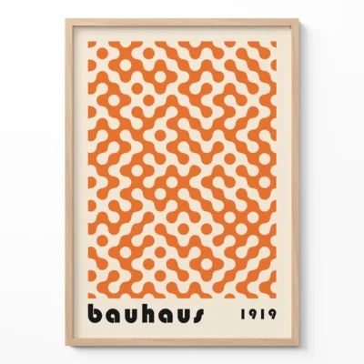 Bauhaus Art Poster Dot Flow Orange – Minimalist Wall Art