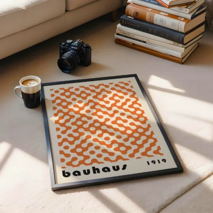 Bauhaus Wandbild – Oranges Muster