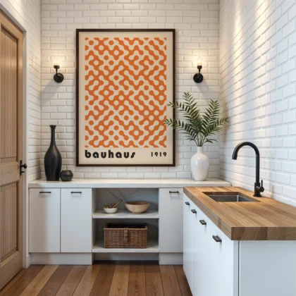 Bauhaus Wandbild – Oranges Muster