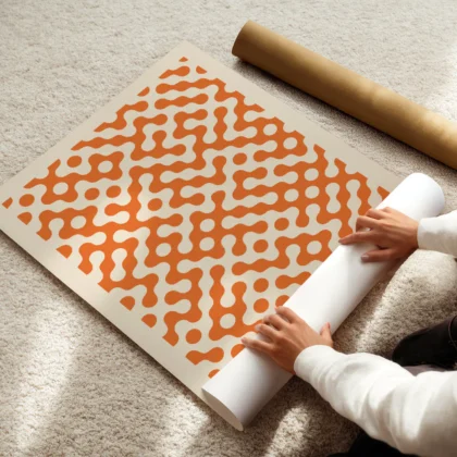 Bauhaus Wandbild – Oranges Muster
