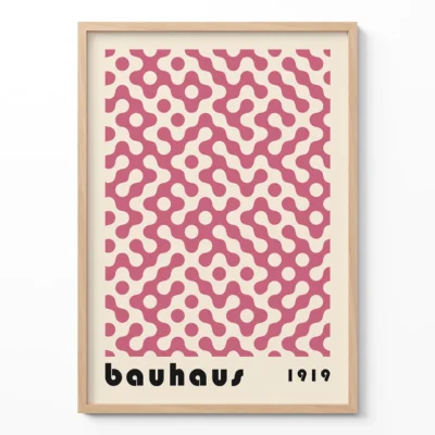 Bauhaus Art Poster Dot Flow Pink – Modern Art Print