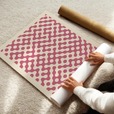 Bauhaus Art Poster Dot Flow Pink – Modern Art Print