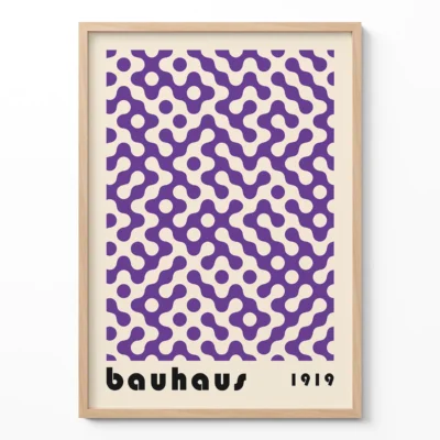 Bauhaus Art Poster Dot Flow Purple – Retro Art Print