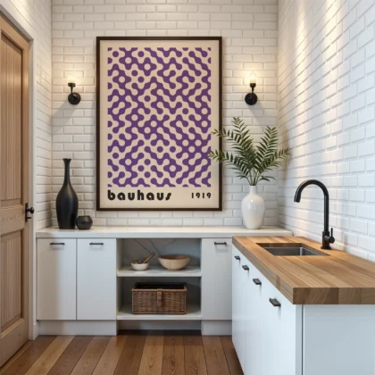 Geometric Bauhaus Wall Art – Purple Slow Motion