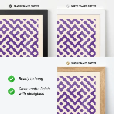 Bauhaus Art Poster Dot Flow Purple – Retro Art Print