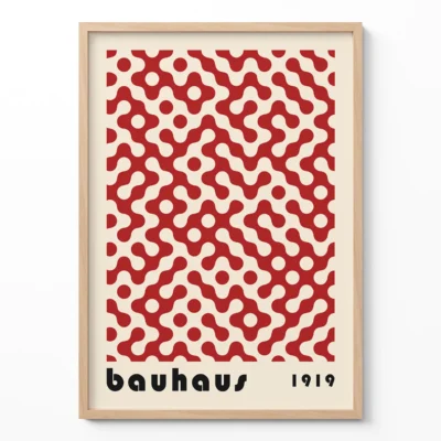 Bauhaus Art Poster Dot Flow Red – Modern Wall Art