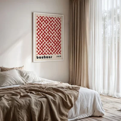 Bauhaus Art Poster Dot Flow Red – Modern Wall Art