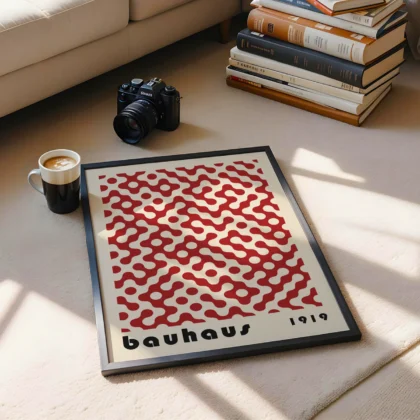 Geometric Bauhaus Wall Art – Red Slow Motion