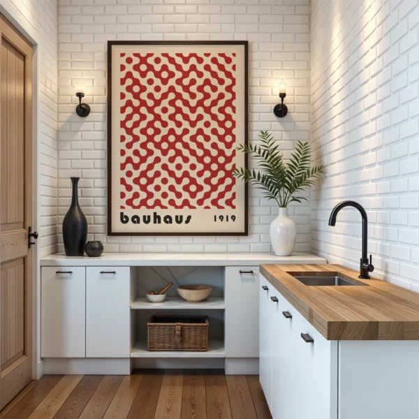 Bauhaus Art Poster Dot Flow Red – Modern Wall Art