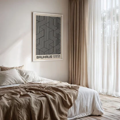 Bauhaus Art Print – Black Cube Lines