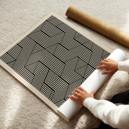 Bauhaus Art Print – Black Cube Lines