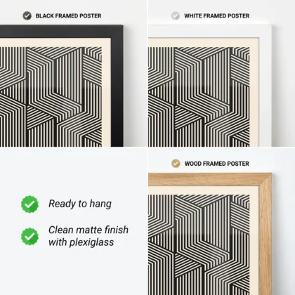 Bauhaus Art Print – Black Cube Lines