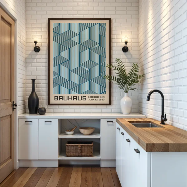 Bauhaus Blue Poster – Abstract Wall Art