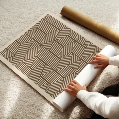 Bauhaus Wandbild – Linienspiel Braun