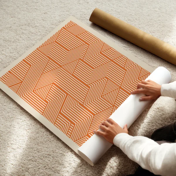 Bauhaus Wandbild – Linienspiel Orange